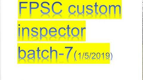 FPSC custom inspector  may 2019 solved paper