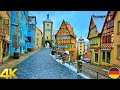 Rothenburg ob der Tauber, walking tour 4K - The most beautiful Medieval town in Germany