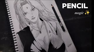 How to draw lady tsunade 💫 tutorial | step by step 💯 #viral #anime #art #tsunade