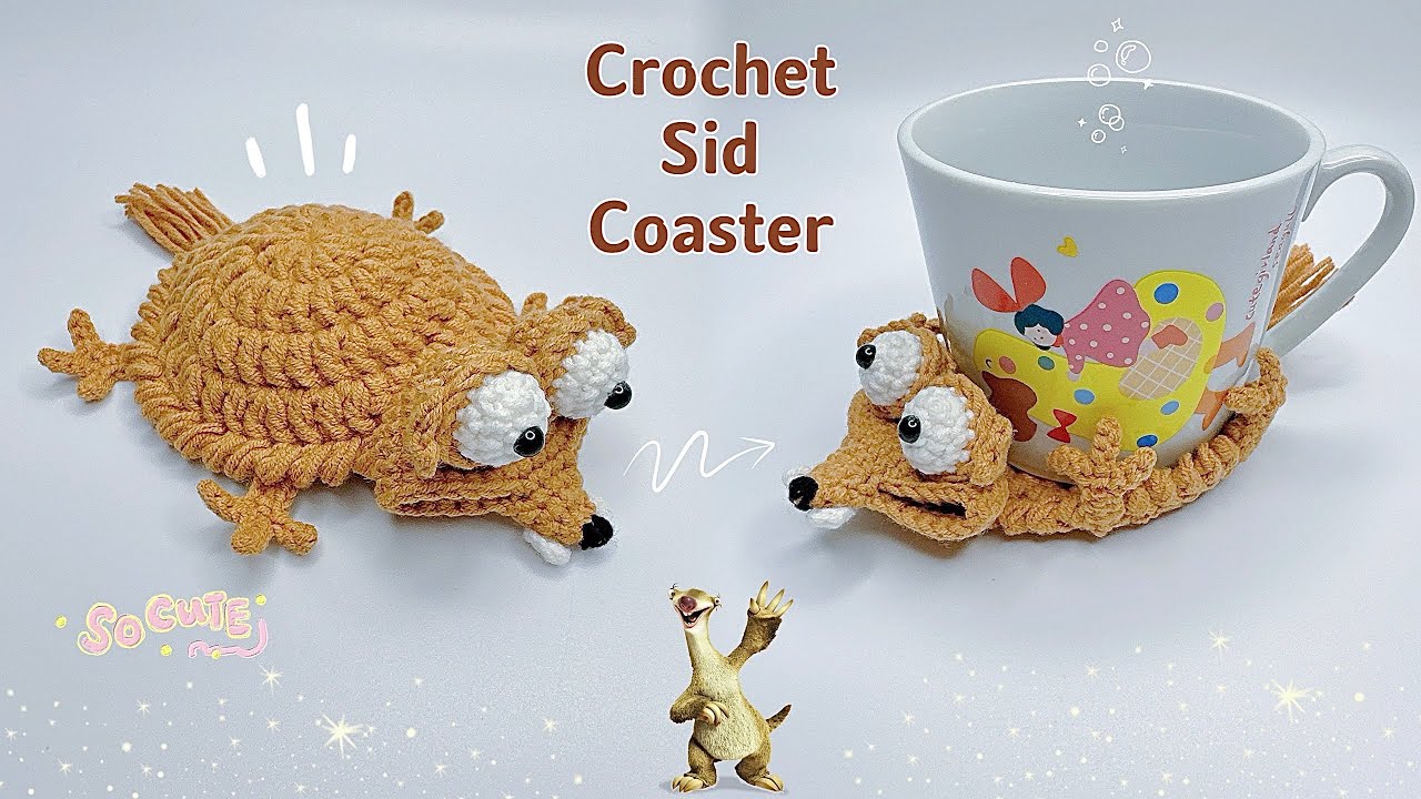 Crochet Sid Coaster 🐿️ | Flipping Over Cup Mat | Easy For Beginners