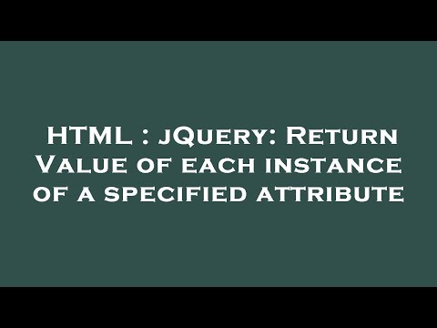 HTML : jQuery: