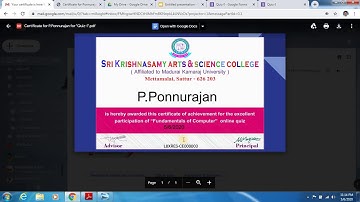 Generate E-Certificate with Google forms for Online Quiz in Tamil