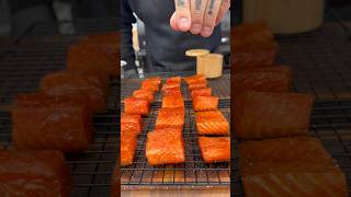 Miso Marinated Smoked Salmon Bites #salmon #smokedsalmon #bbq #miso