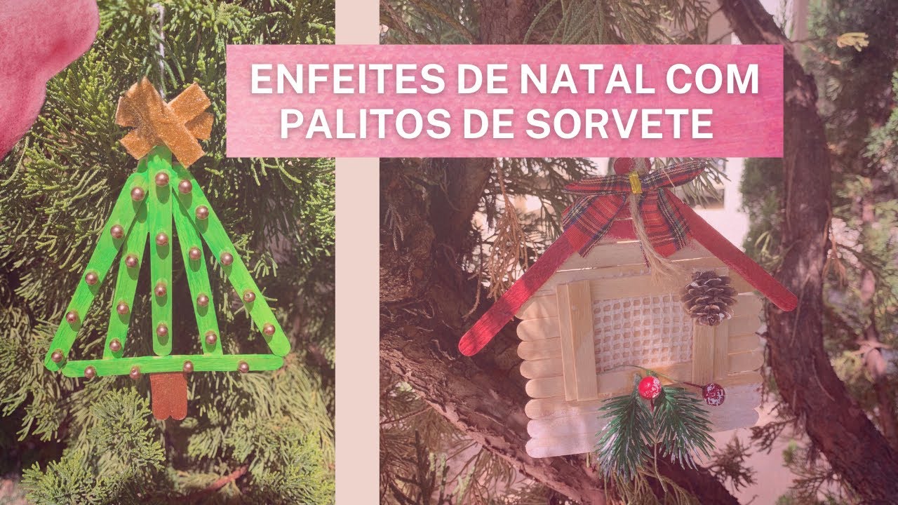 ENFEITES DE NATAL com PALITOS DE SORVETE | DIY com palitos de sorvete -  YouTube