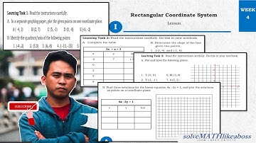 RECTANGULAR COORDINATE SYSTEM | WEEK 4 | LEARNING TASKS 1-3