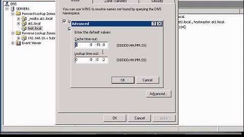 Edit cache lookup timeout for a WINS server lookup in DNS mgr