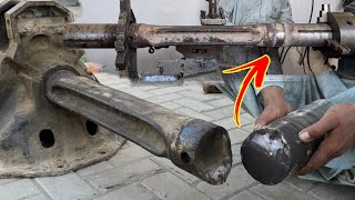: How Repaired Broken Heavy Trunnion Shaft with Using Limited Tools Like a Small Lathe machine.