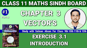 Chapter 3 Exercise 3.1 Introduction Class 11 Maths Sindh Board Mathematics new book || Vectors