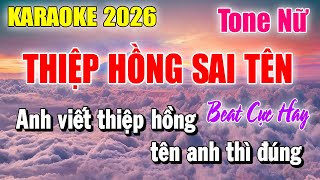Karaoke Thiệp Hồng Sai Tên Tone Nữ ( Beat Hay Nhất 2026 ) Karaoke Thanh Duy