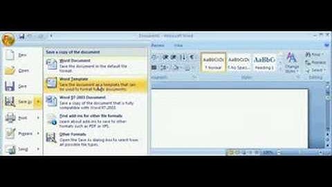 Microsoft Word 2007: Save as