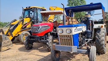 Jcb 3dx Eco Excellence Machine Loading Red Mud In Mahindra and Swaraj Tractor | Jcb Tractor Cartoon