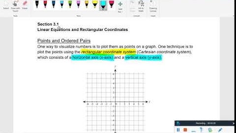 Chapter 3.1 - Linear Equations and Rectangular Coordinates