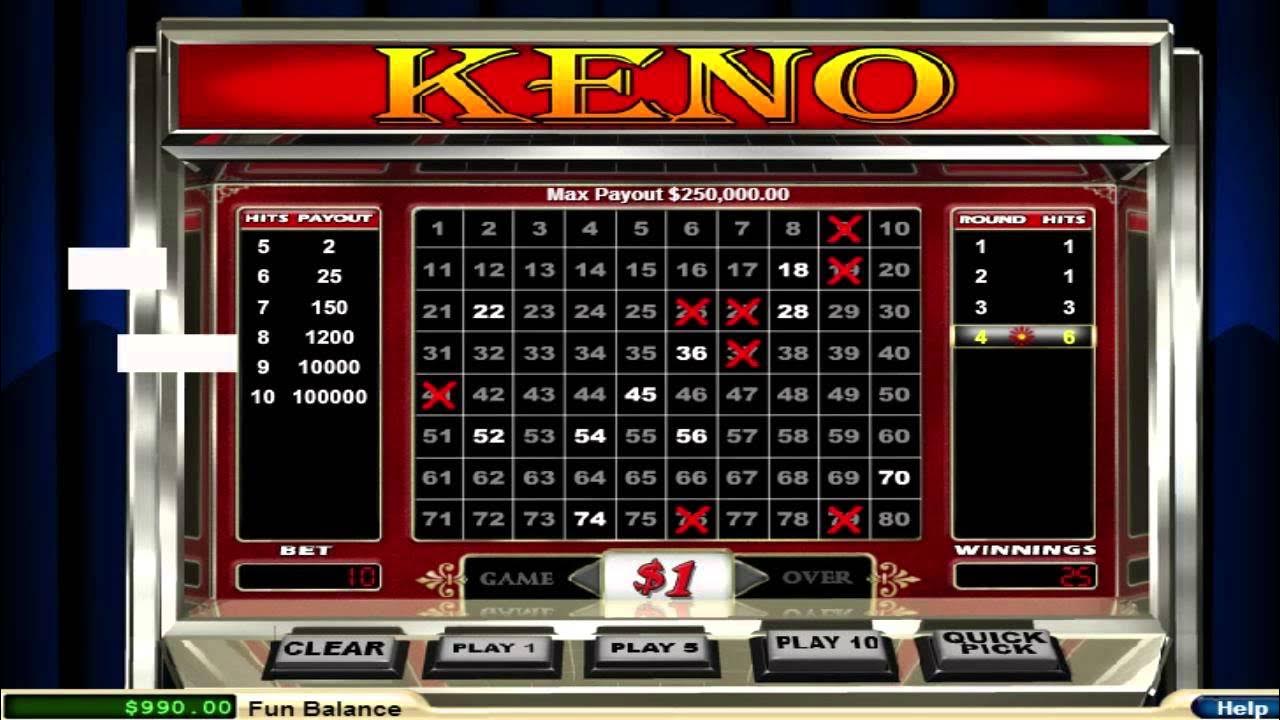 Free internet keno slot machines
