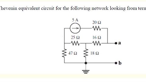 Find the thevenin equivalent circuits looking into the terminals a-b
