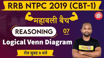 Railway NTPC (CBT-1) 2019 || महाबली बैच || Reasoning | Pulkit Sir | Class 07 || Logical Venn Diagram