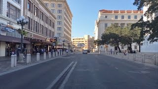 Driving Downtown - Alamo Plaza - San Antonio Texas USA