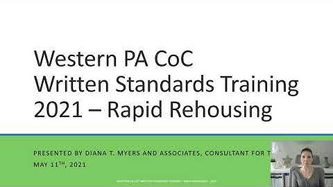 Western PA CoC Written Standards Training 2021 - Rapid Rehousing (RRH)
