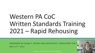Western PA CoC Written Standards Training 2021 - Rapid Rehousing (RRH)