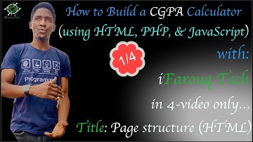 How to build a CGPA Calculator in PHP | 002 Page Structure | iFarouq Tech