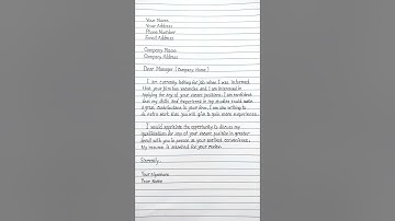 JOB Application || How to write JOB Application  #shorts