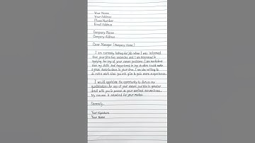 JOB Application || How to write JOB Application  #shorts