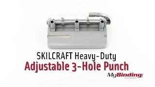 SKILCRAFT Heavy-Duty Adjustable 3 Hole Punch (13/32