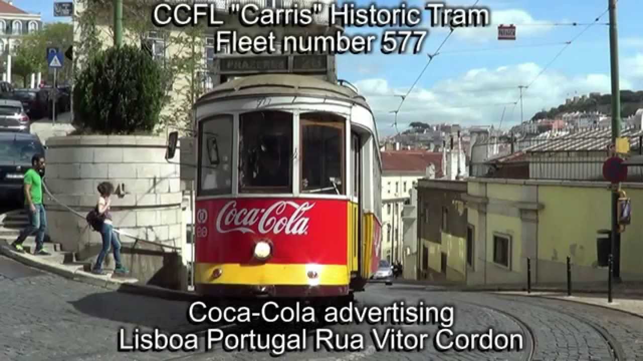 CCFL "Carris" Historic Tram Fleet number 577 Coca-Cola advertising