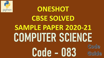 Computer Science Solved CBSE SAMPLE PAPER 2021 | Important Question Paper 2021