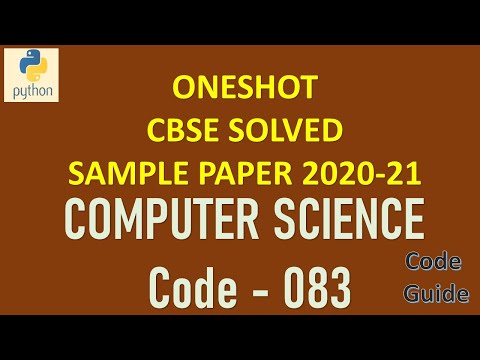 Computer Science Solved CBSE SAMPLE PAPER 2021 | Important Question Paper 2021