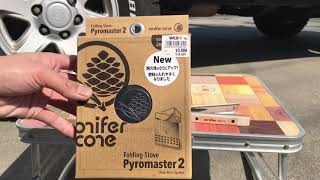 コニファーコーンのパイロマスター2とアングルマスター 田中文金属 conifercone pyromaster2 anglemaster 2次燃焼 焚き火 キャンプ