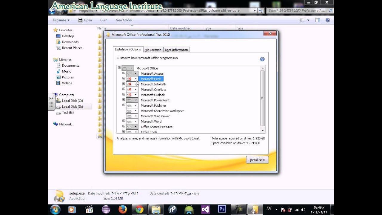 1 Setup OFFICE 2010  YouTube