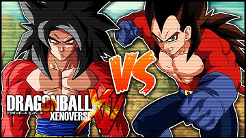 Dragonball Xenoverse: SSJ4 Goku vs SSJ4 Vegeta【HD】