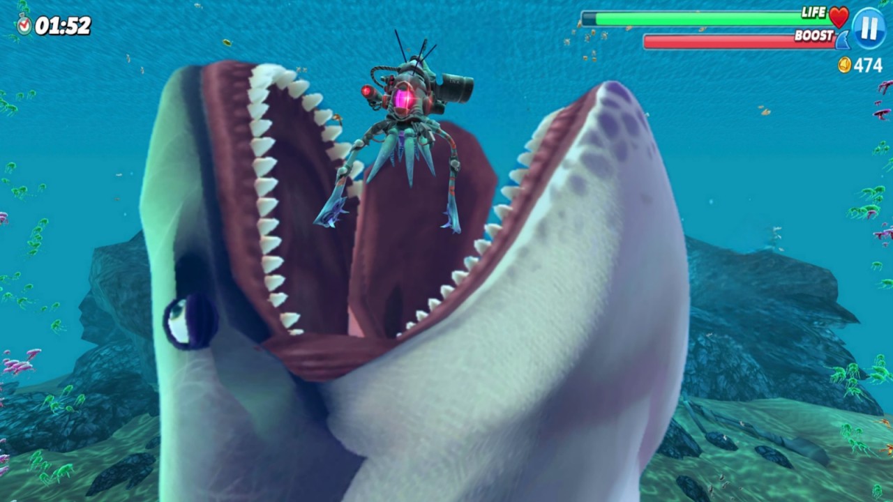 GIANT MEGAMOUTH VS MECHA COLOSSAL SQUID BOSS GAMEPLAY - Hungry Shark World