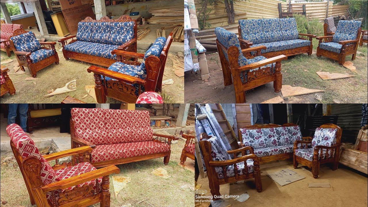 Teakwood Gadi sofa sets msfurnituretenali1435 YouTube