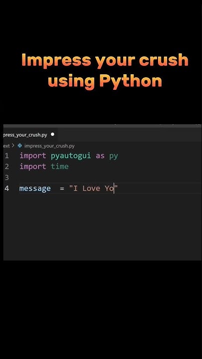 impress your crush with Python code 😁 - YouTube