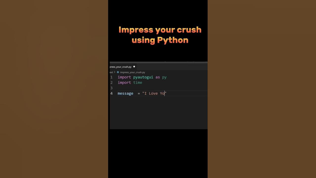 impress your crush with Python code 😁 - YouTube