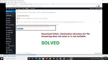 Download failed.: Destination directory for file streaming does not exist or is not writable.