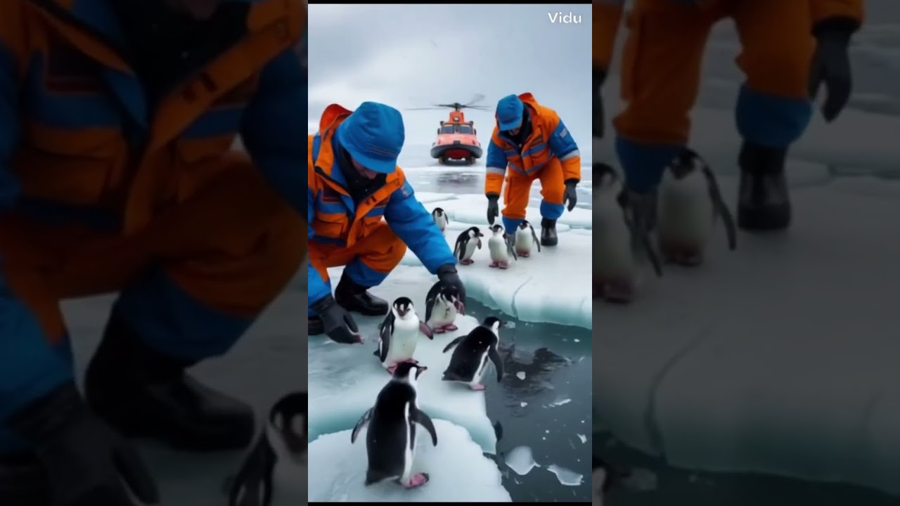 "Penguin Rescue Mission: Brave Team Saves Stranded Colony in Antarctic Storm 