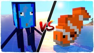 👉 Casa de CALAMAR vs casa de PEZ PAYASO - MINECRAFT