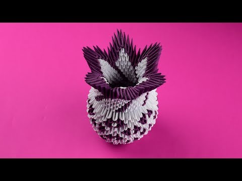 İnanılmaz bir kağıt vazo 3D origami nasıl yapılır. Öğretici diy