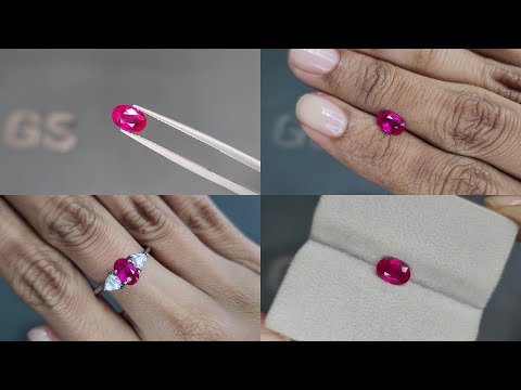 Unheated ruby rutile silk oval cut 1.01 carats, Mozambique Video  № 1