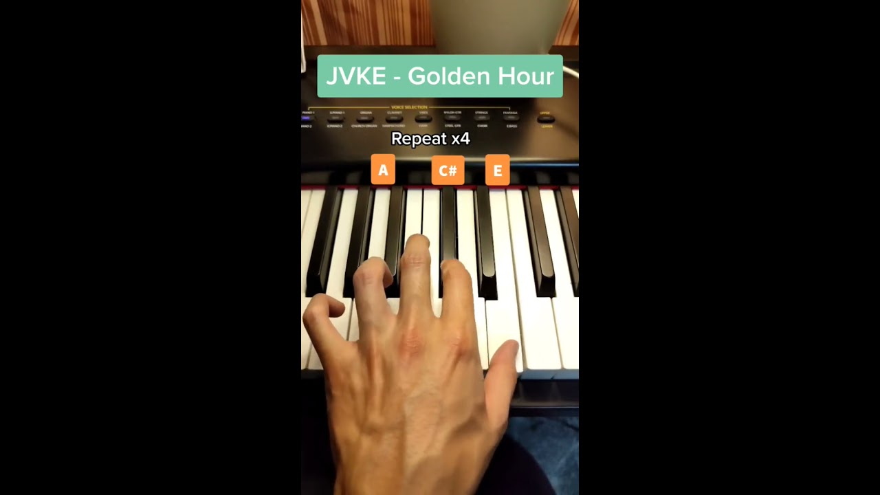 How to play Golden Hour on piano (by JVKE) part (1/7)