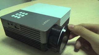 Portable Mini LED Projector HDMI VGA USB LCD Image SD Slot & Remote – Black GM50 projector short review