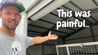 How I built my stratco shed and the problems. timelapse