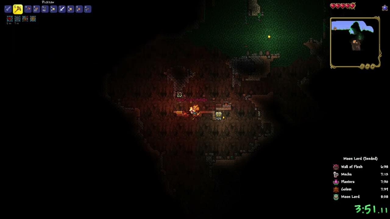Terraria Moon Lord Speedrun in 740 1.4.4 Glitched Seeded YouTube