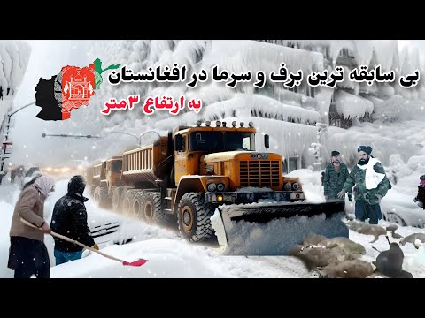 بی سابقه ترین برف و یخ بندان در افغانستان به ارتفاع ۳متر      