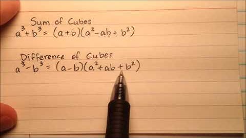 Factoring Sum and Difference of Cubes