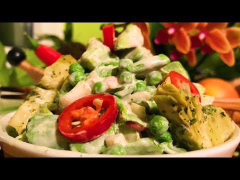 Artichoke Avocado Pea Endive Salad with Garlic Cashew Dressing ~ Take 3