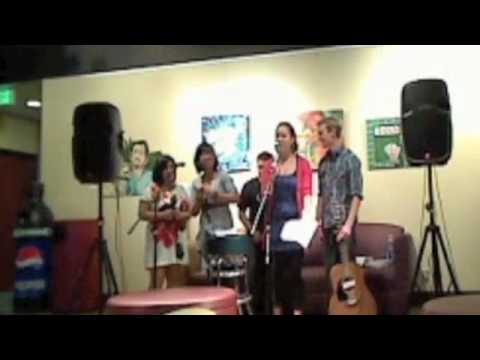 KP, Steph, Garrett, Hae and Patrick sing the POKEM...