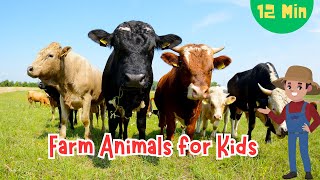Animals for Kids 12 min Farm Animal Names & Sounds